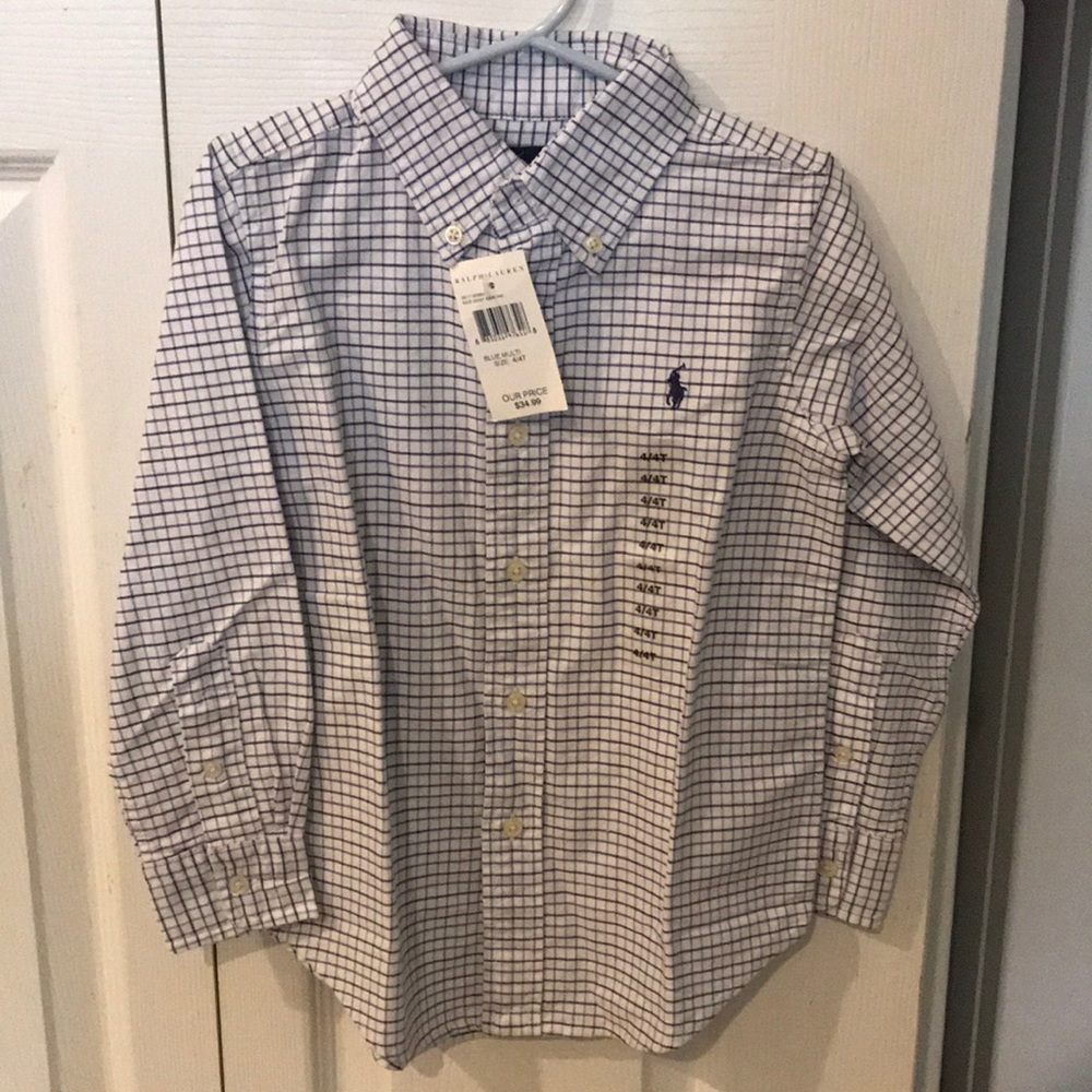 Never worn, boys, long sleeved button down Polo